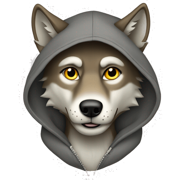 wolf with hoodie emoji