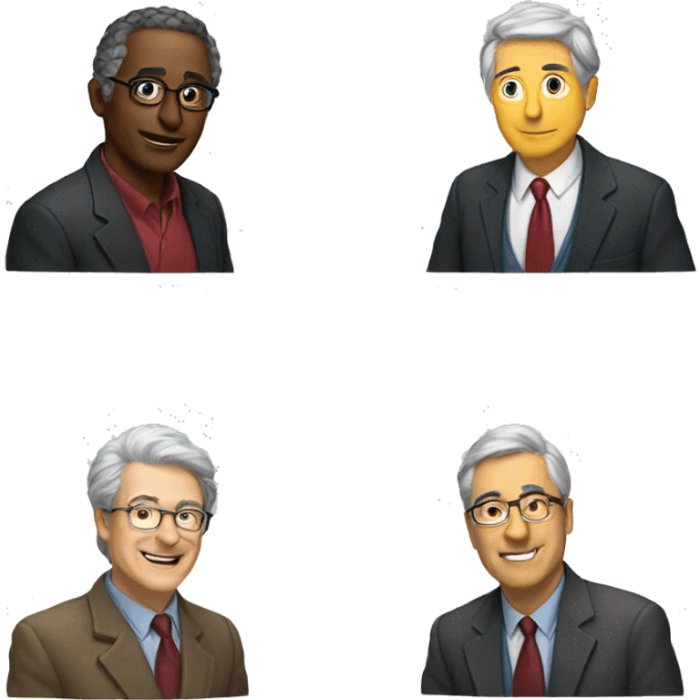 4 professors talking around a table emoji