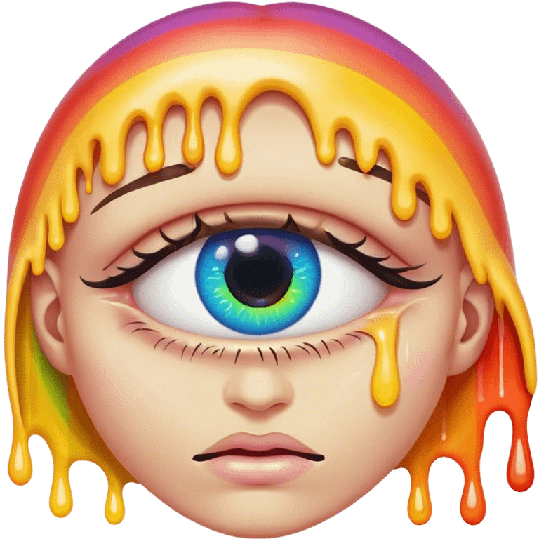 weird melted rainbow eye emoji