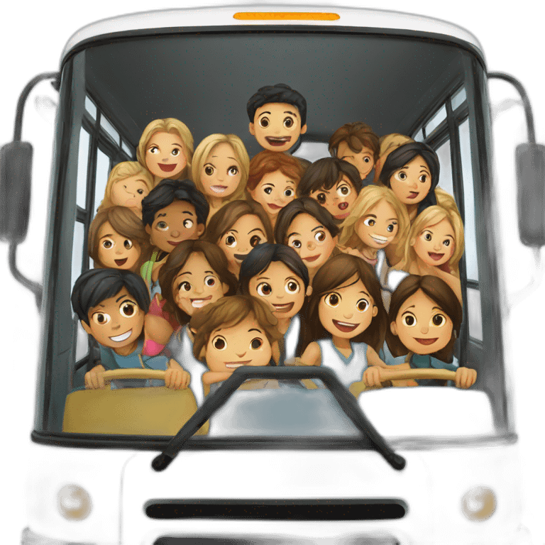 Lots of Kids in bus emoji