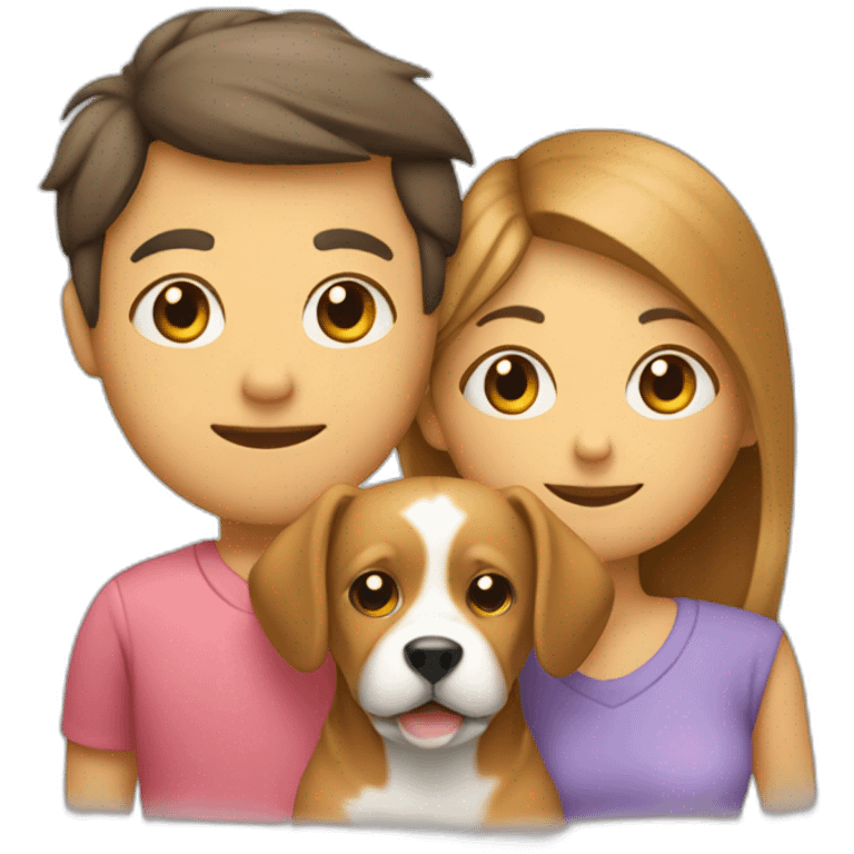 mum dad child baby and a dog emoji