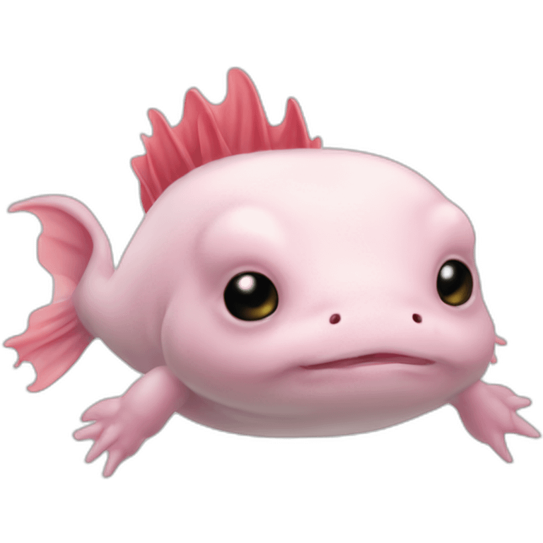 Cute little Chubby Axolotl  emoji