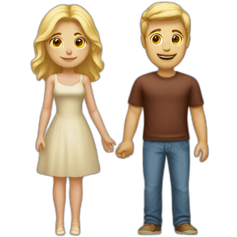 Couple mixte femme blonde et homme métisser  emoji