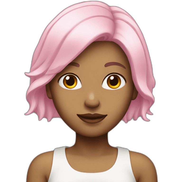 Women white with pink hair emoji