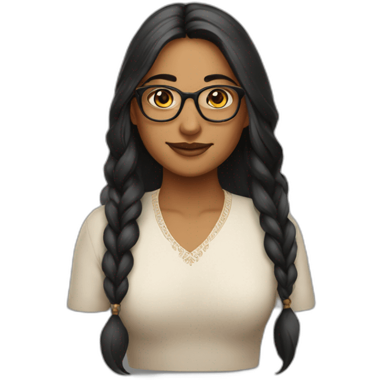 Beautiful Indian with glasses emoji