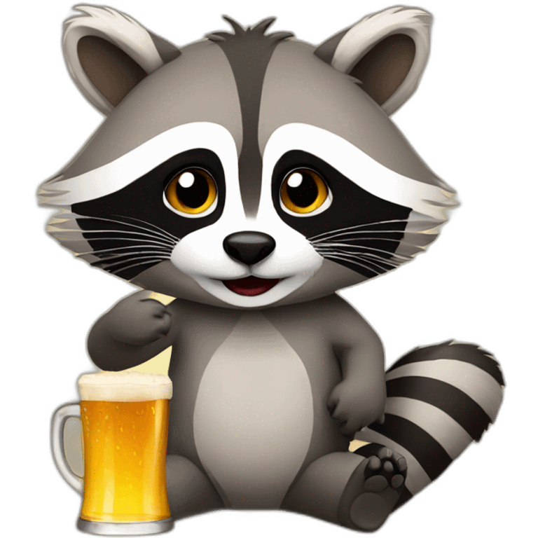 Racoon with beer emoji