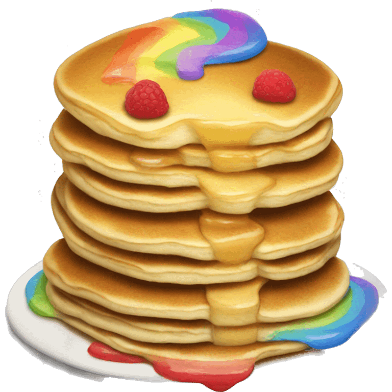 Stack of pancakes with rainbows  emoji