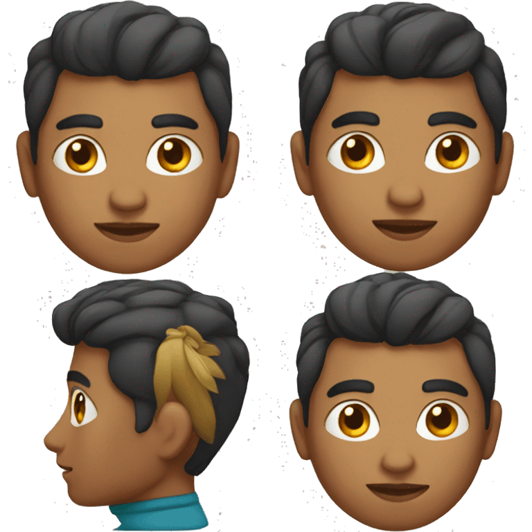 indian Young man in French Cut emoji