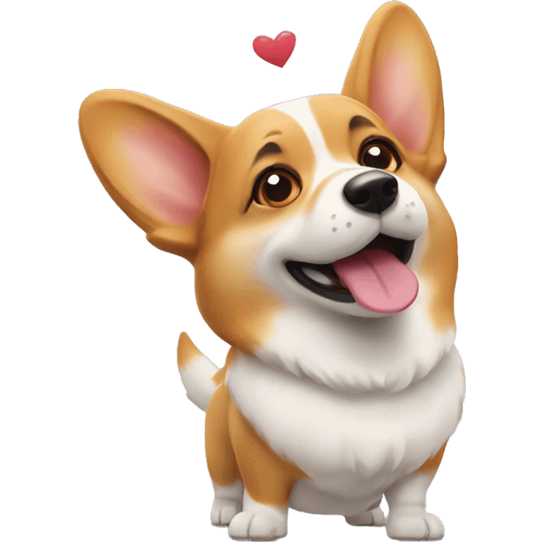 Corgi blowing kisses emoji