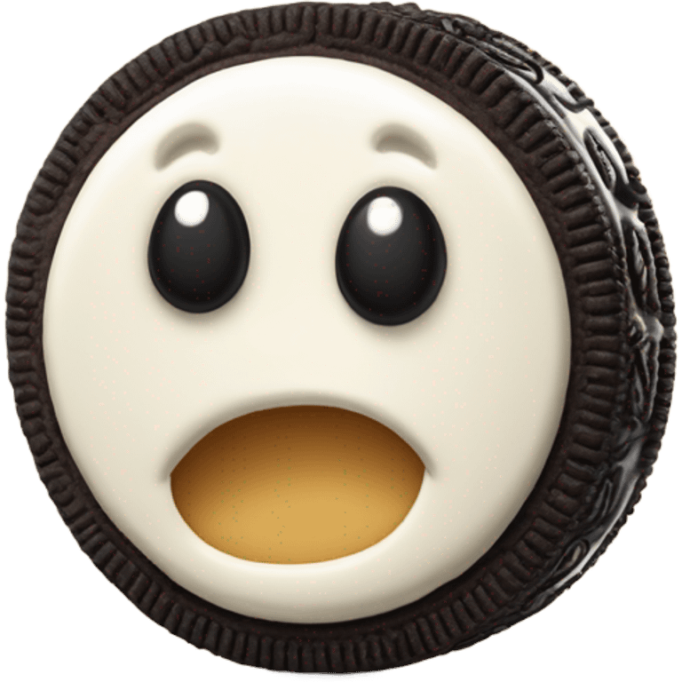 An Oreo sneezing out vanilla filling emoji