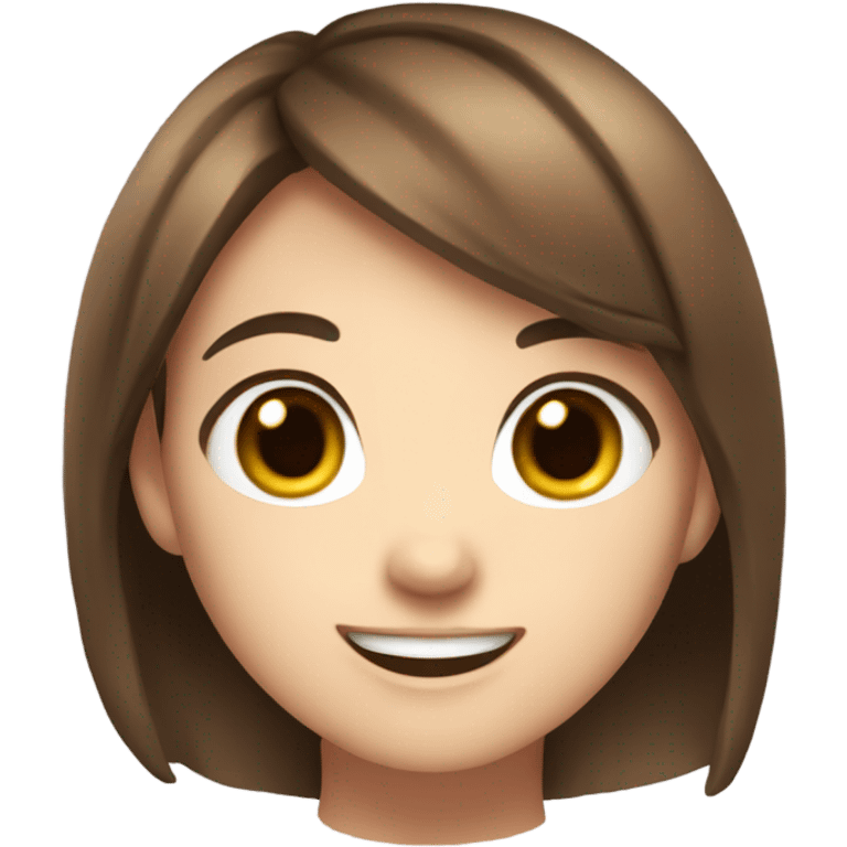 cute brown haired girl with ani emoji