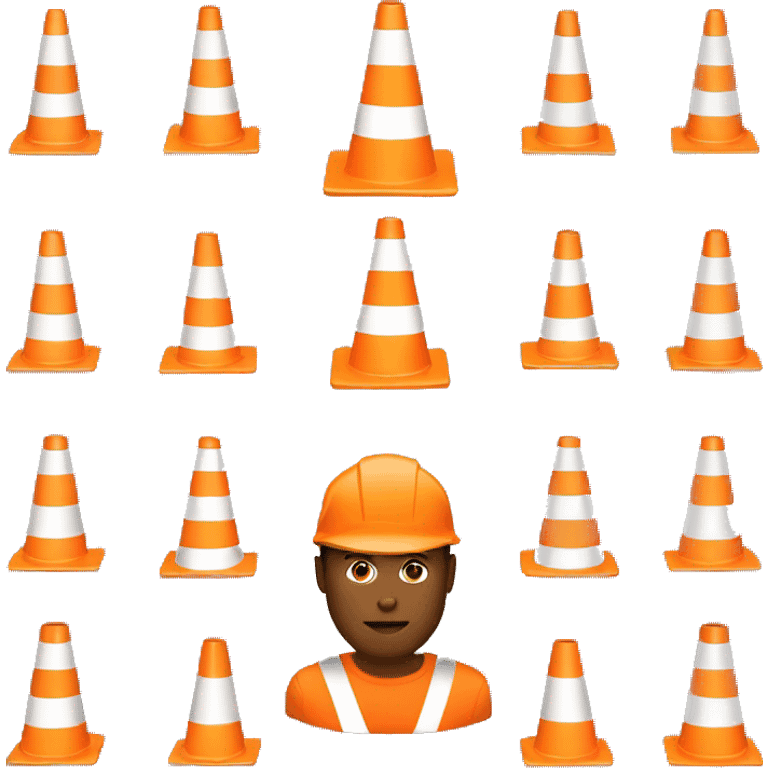 Guy head orange traffic cone emoji