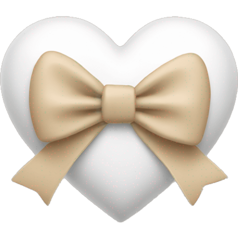 White heart with a beige bow emoji