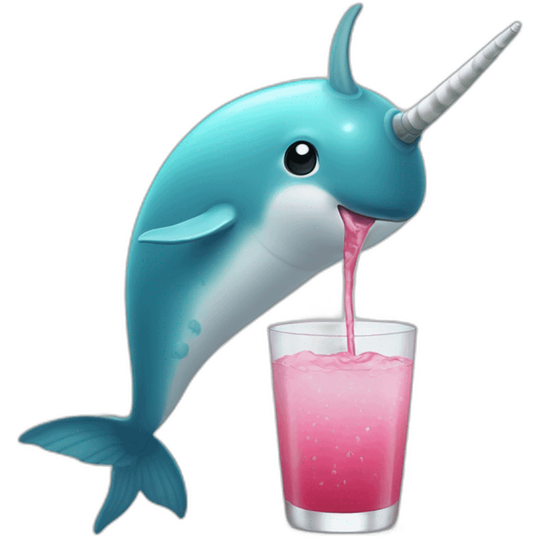 narwhal sipping drink emoji