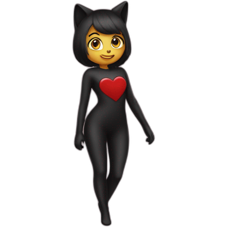 Heart-shaped catsuit emoji