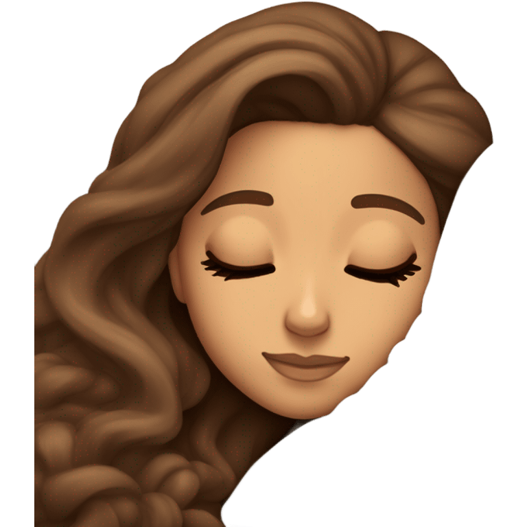 Ariana Grande sleeping with brown hair  emoji