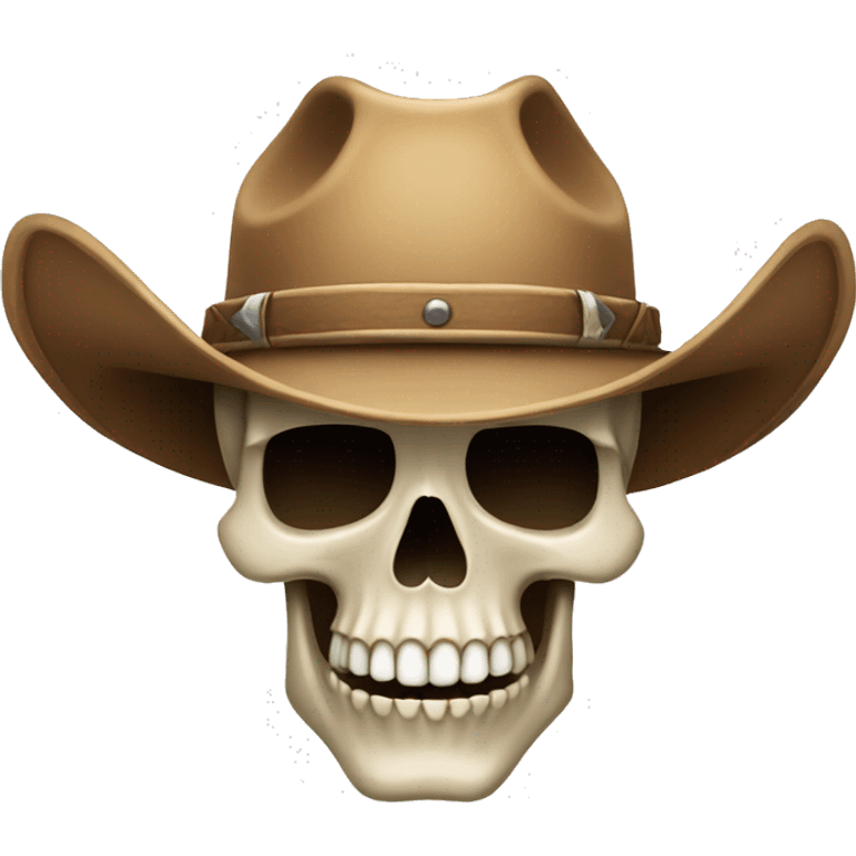 a skull wearing a cowboy hat emoji