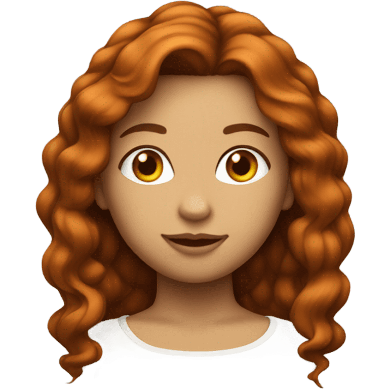 menina ruiva, cabelo liso, branca emoji