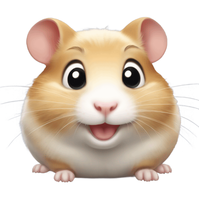 Female hamster with a really cute and big smile  emoji