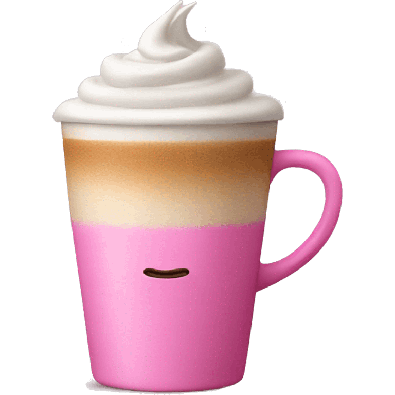 latte in pink cup emoji