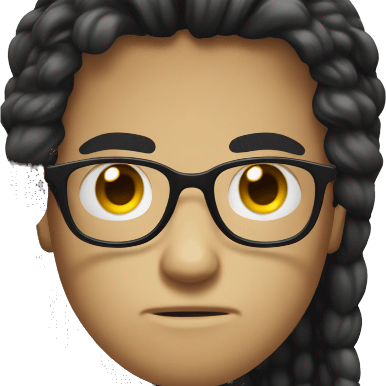 glasses black long hair angry boy emoji