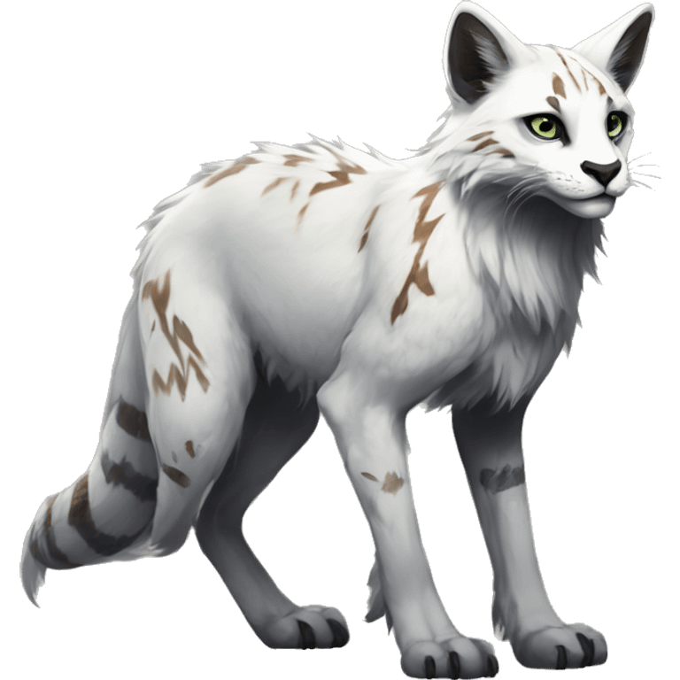 Modern Feral Rare Fantasy Vernid-Trico-species by LiLaiRa, markings, full body emoji