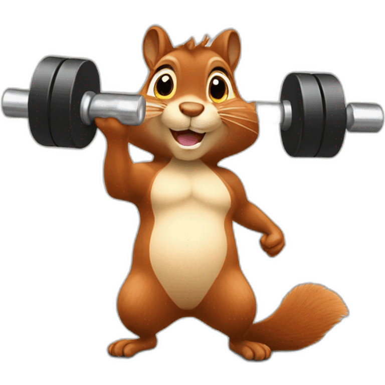 squirrel does exercises with dumbbells emoji