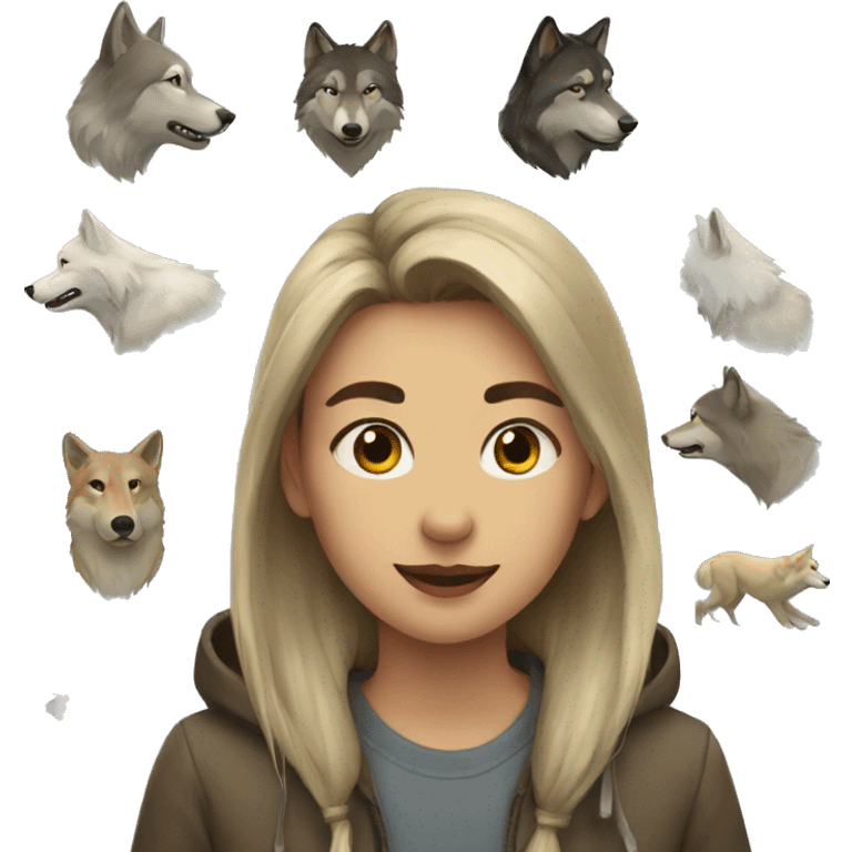 humans and wolves emoji