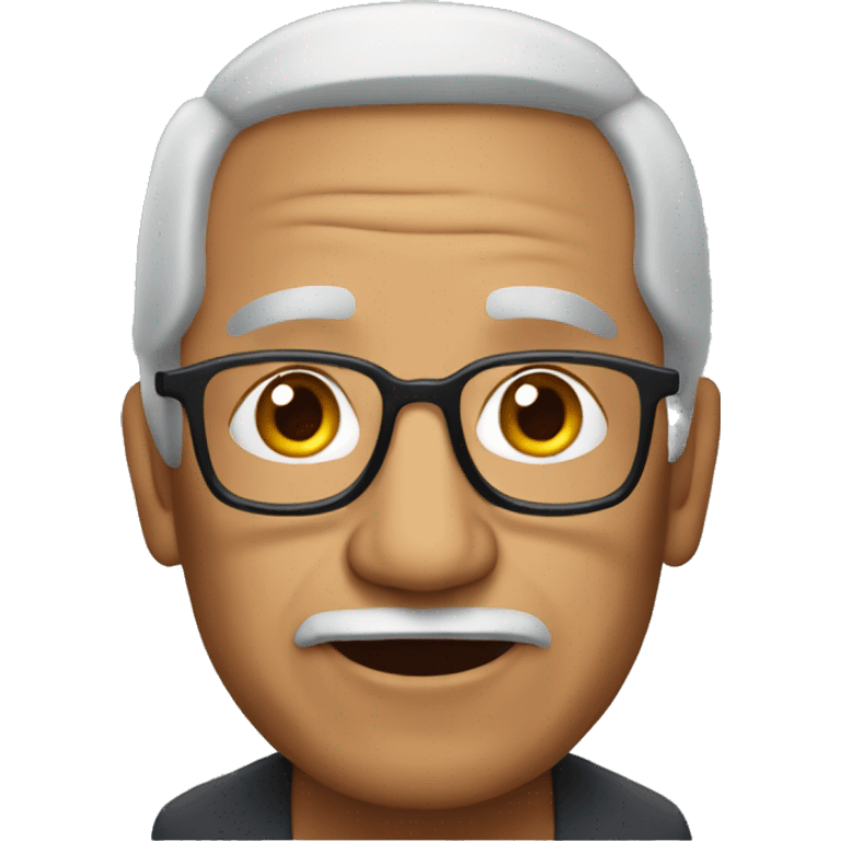 Old latino man with iphone emoji