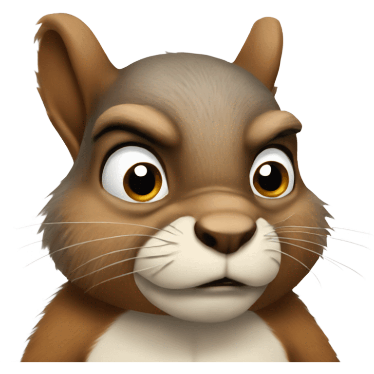 Grumpy squirrel emoji