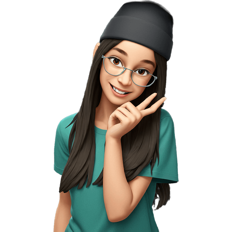 smiling girl in stylish hat emoji