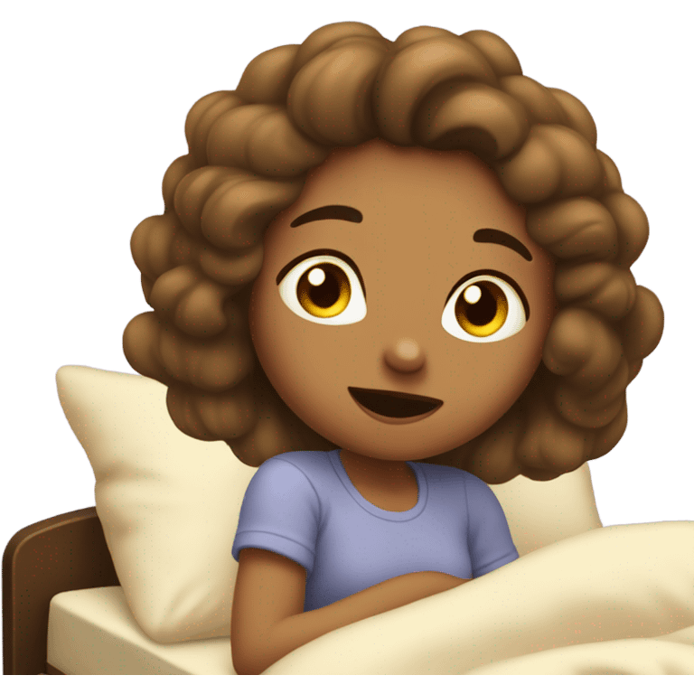 A girl waking up emoji