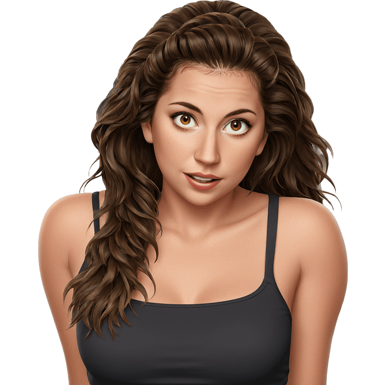 realistic girl with brown hair emoji