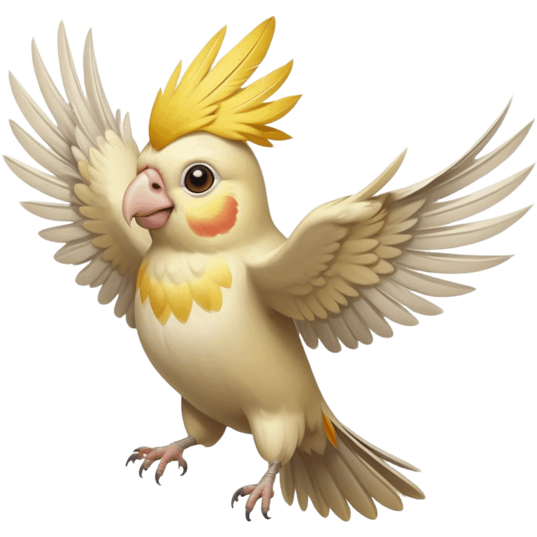 cockatiel flying happy emoji