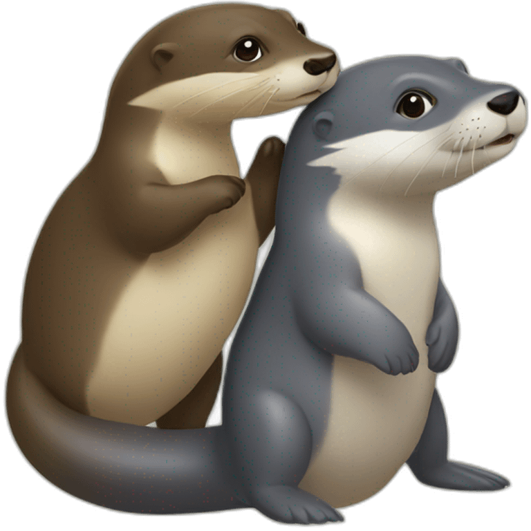 Loutre et dauphin  emoji