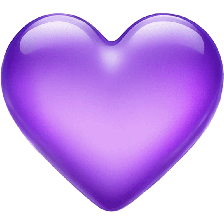 Shiny clear glass violet heart  emoji