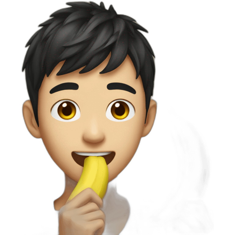 lucas wong eating banana emoji