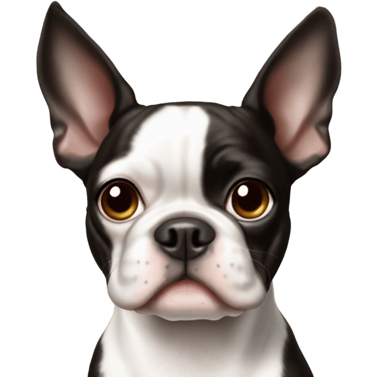 Boston terrier big ears round face  emoji