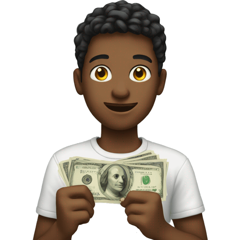 teen holding cash emoji