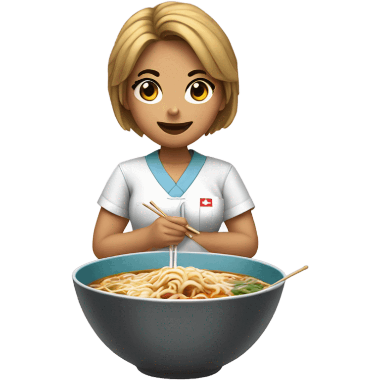 Nurse eating ramen emoji