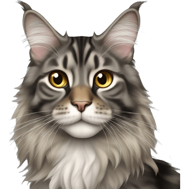 tan grey and black tabby maine coon emoji