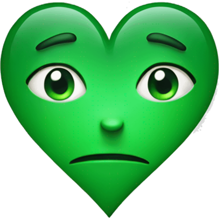 Green heart on a white background  emoji