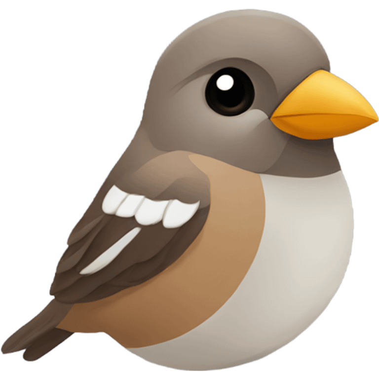 cute sparrow head with a simple and flat design emoji