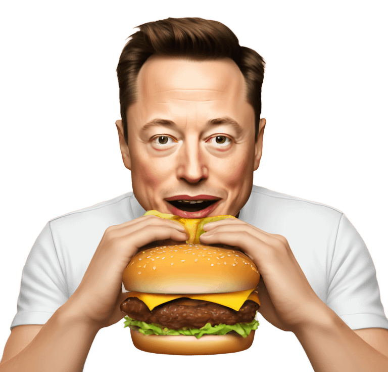 Elon Musk eating a burger  emoji