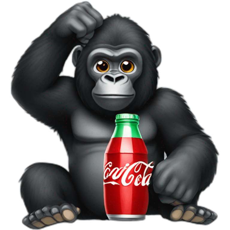 Gorilla holding coca cola bottle emoji