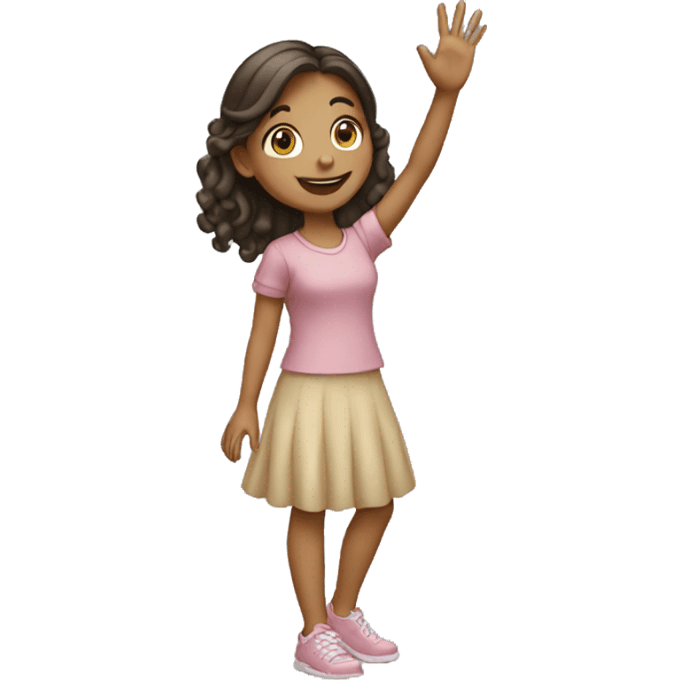 girl waving goodbye emoji