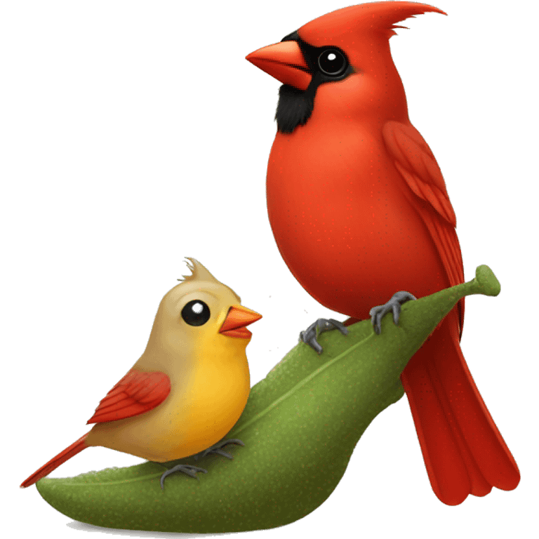 Cardinal bird cuddles cute slug emoji