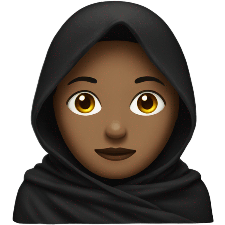 woman in black blanket  emoji