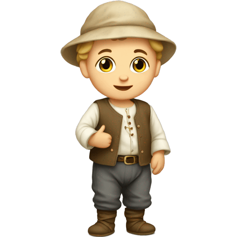 European peasant baby in pants emoji