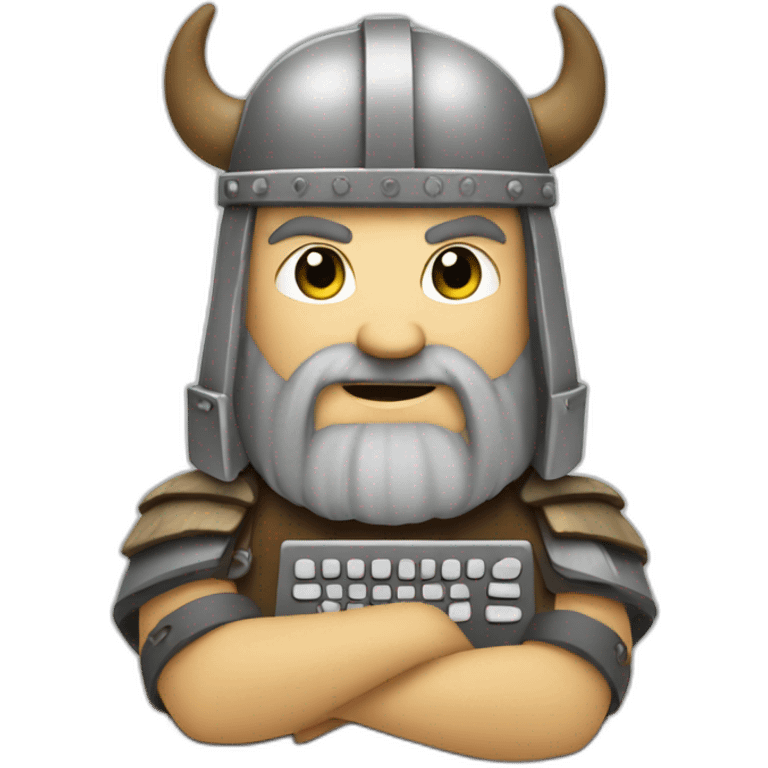 Computer viking With keyboard emoji